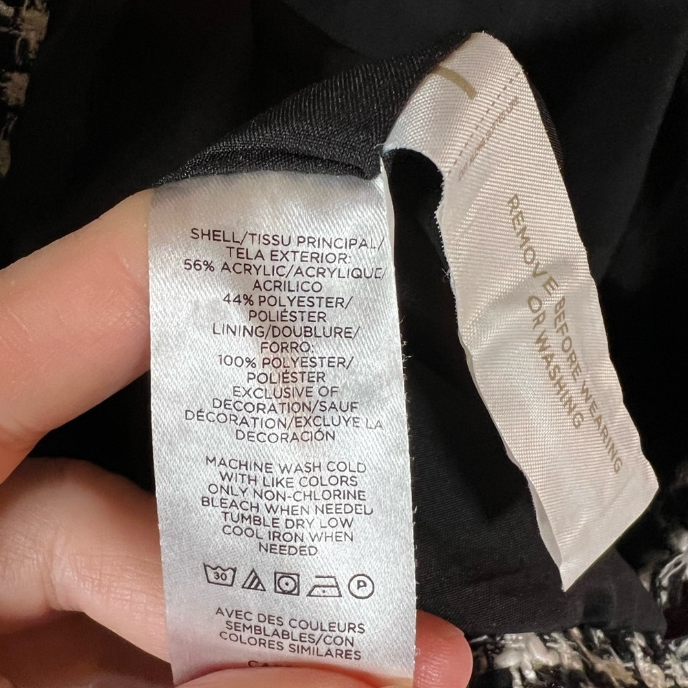 Ann Taylor Women's Size 0 Single Button Black White Houndstooth Blazer - Picture 5 of 6